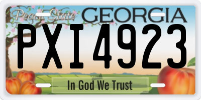 GA license plate PXI4923