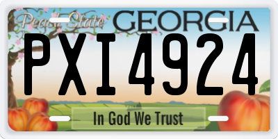 GA license plate PXI4924