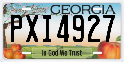 GA license plate PXI4927