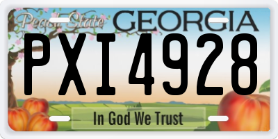 GA license plate PXI4928