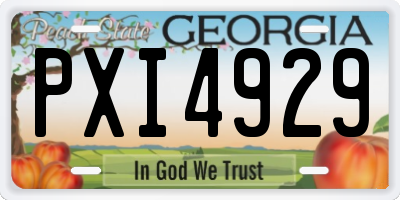GA license plate PXI4929