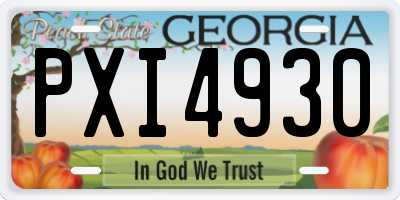 GA license plate PXI4930