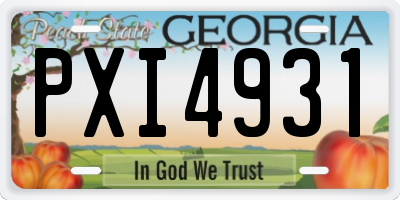 GA license plate PXI4931