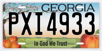 GA license plate PXI4933