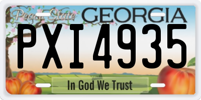 GA license plate PXI4935