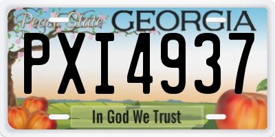 GA license plate PXI4937