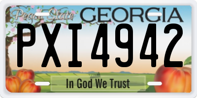 GA license plate PXI4942