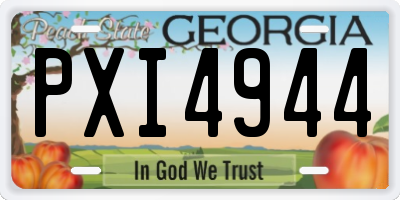 GA license plate PXI4944