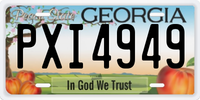 GA license plate PXI4949
