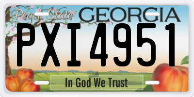 GA license plate PXI4951
