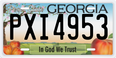 GA license plate PXI4953