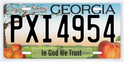 GA license plate PXI4954