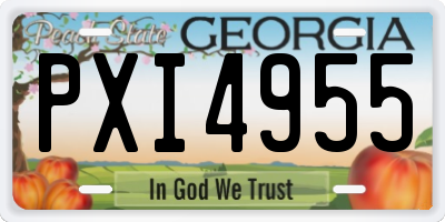 GA license plate PXI4955