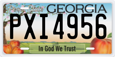 GA license plate PXI4956