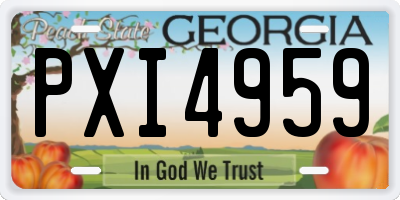 GA license plate PXI4959