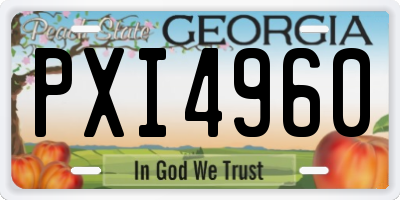 GA license plate PXI4960