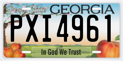 GA license plate PXI4961