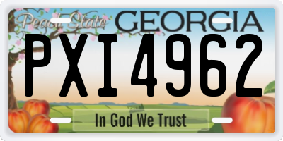 GA license plate PXI4962