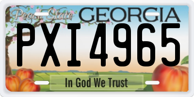 GA license plate PXI4965