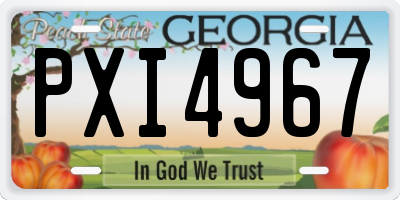 GA license plate PXI4967
