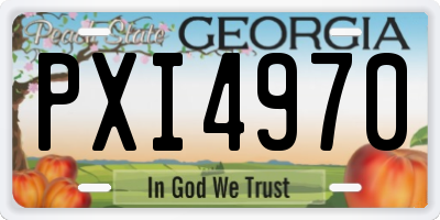 GA license plate PXI4970