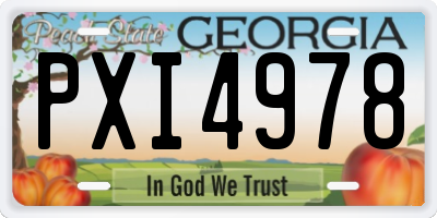 GA license plate PXI4978