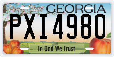 GA license plate PXI4980