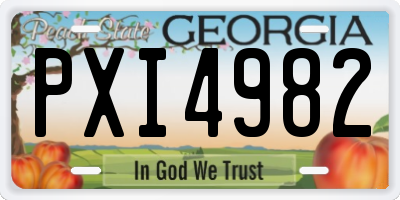 GA license plate PXI4982