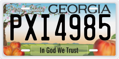 GA license plate PXI4985
