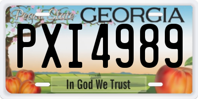GA license plate PXI4989