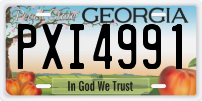 GA license plate PXI4991