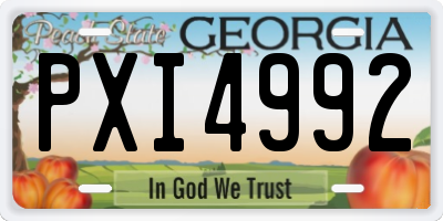 GA license plate PXI4992