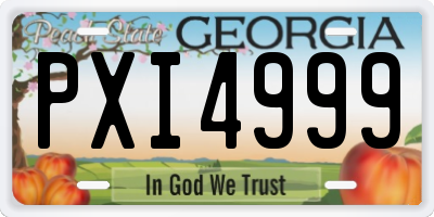 GA license plate PXI4999