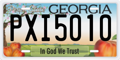 GA license plate PXI5010