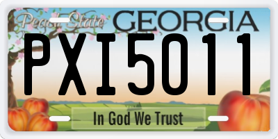 GA license plate PXI5011