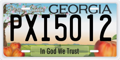 GA license plate PXI5012