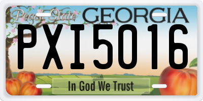 GA license plate PXI5016