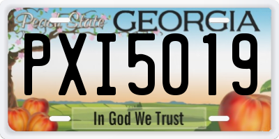 GA license plate PXI5019