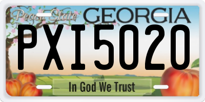 GA license plate PXI5020