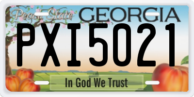 GA license plate PXI5021