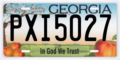 GA license plate PXI5027