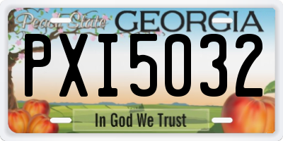 GA license plate PXI5032
