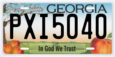 GA license plate PXI5040