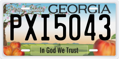 GA license plate PXI5043