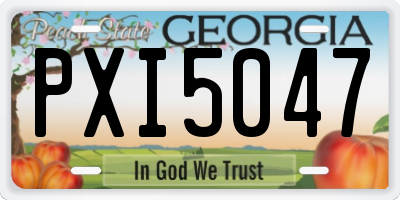 GA license plate PXI5047