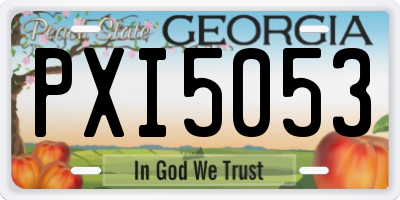 GA license plate PXI5053