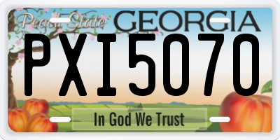 GA license plate PXI5070