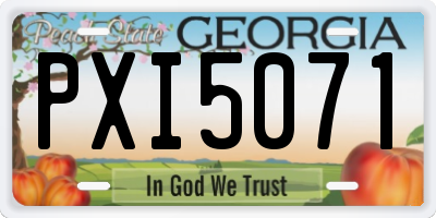GA license plate PXI5071