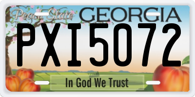 GA license plate PXI5072