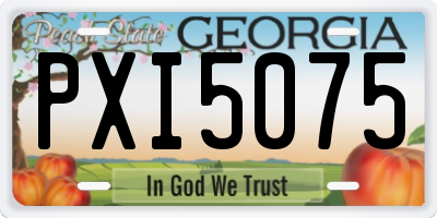 GA license plate PXI5075